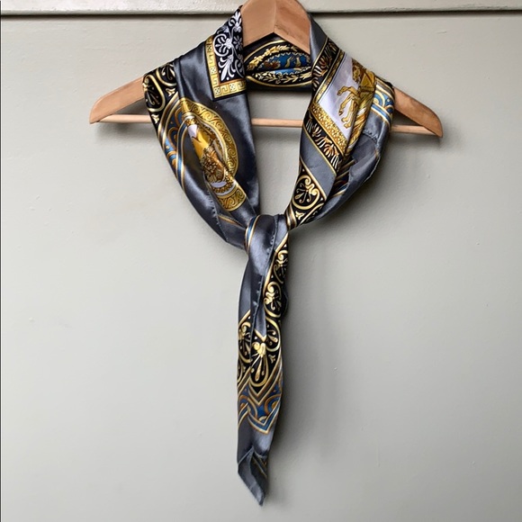 None Accessories - $25/2 Square Scarf: Greek Historic Cesar Print Instant Upgrade